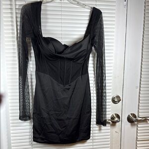 Oh Polly Black Bodycon Long Sleeve Dress